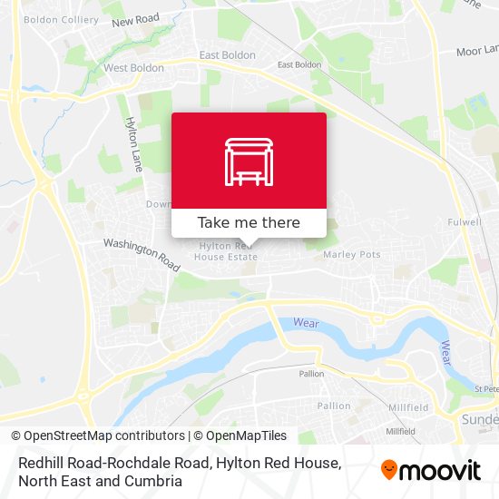 Redhill Road-Rochdale Road, Hylton Red House map