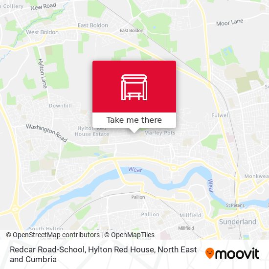 Redcar Road-School, Hylton Red House map