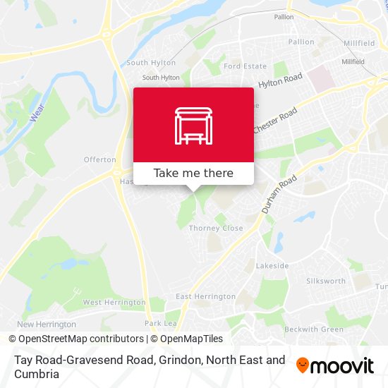 Tay Road-Gravesend Road, Grindon map