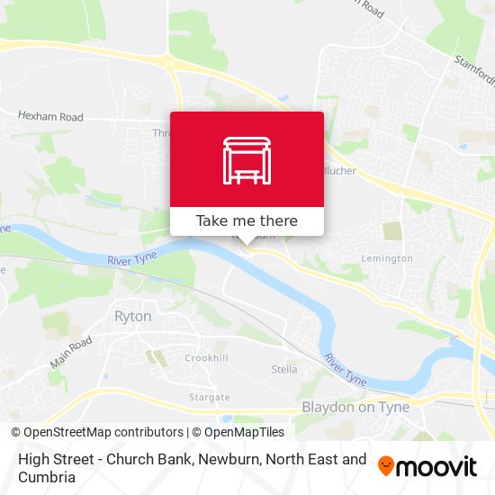 High Street - Church Bank, Newburn map