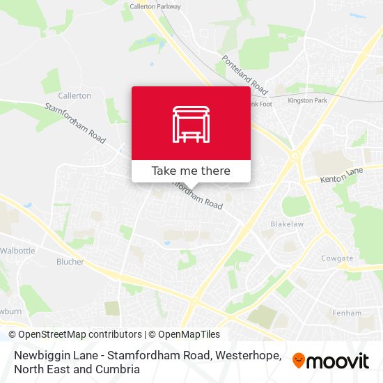 Newbiggin Lane - Stamfordham Road, Westerhope map