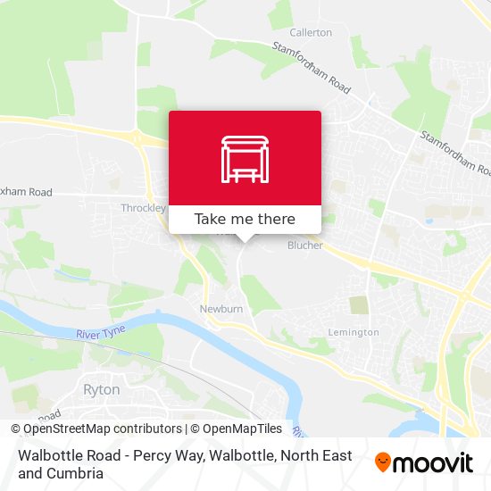 Walbottle Road - Percy Way, Walbottle map
