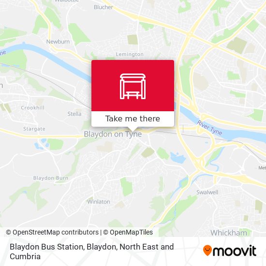 Blaydon Bus Station, Blaydon map