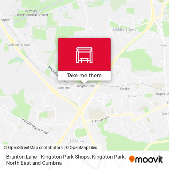 Brunton Lane - Kingston Park Shops, Kingston Park map