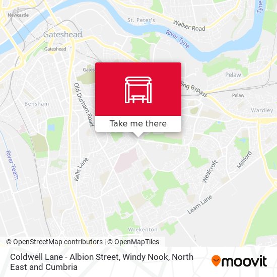 Coldwell Lane - Albion Street, Windy Nook map