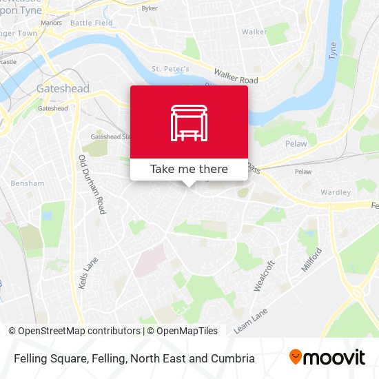 Felling Square, Felling map