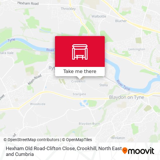 Hexham Old Road-Clifton Close, Crookhill map
