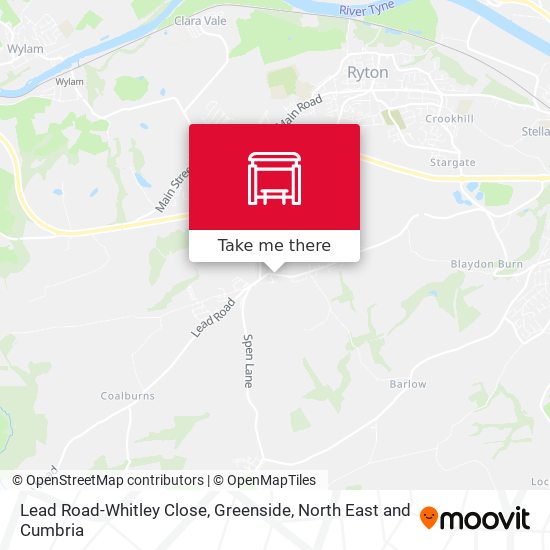 Lead Road-Whitley Close, Greenside map