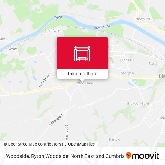 Woodside, Ryton Woodside map