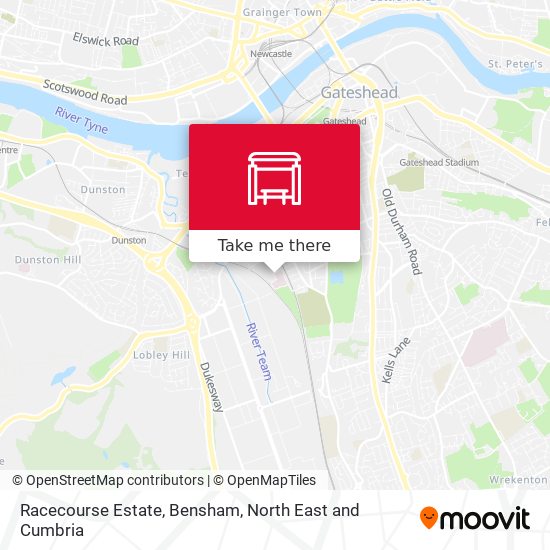 Racecourse Estate, Bensham map