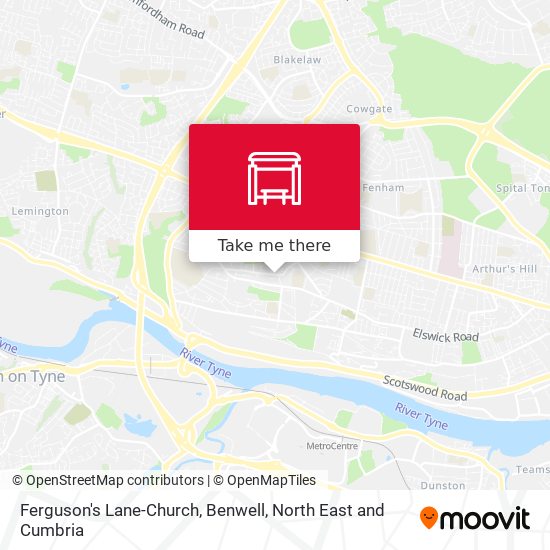 Ferguson's Lane-Church, Benwell map