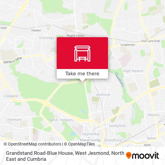 Grandstand Road-Blue House, West Jesmond map