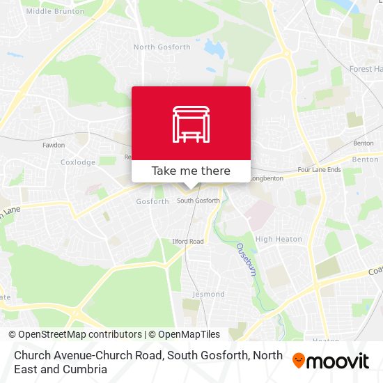 Church Avenue-Church Road, South Gosforth map