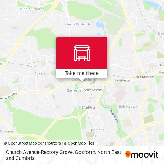 Church Avenue-Rectory Grove, Gosforth map