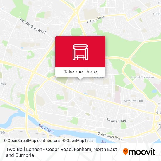 Two Ball Lonnen - Cedar Road, Fenham map