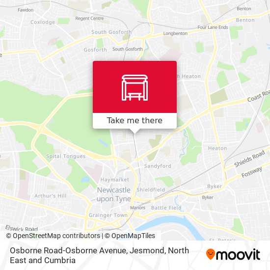 Osborne Road-Osborne Avenue, Jesmond map