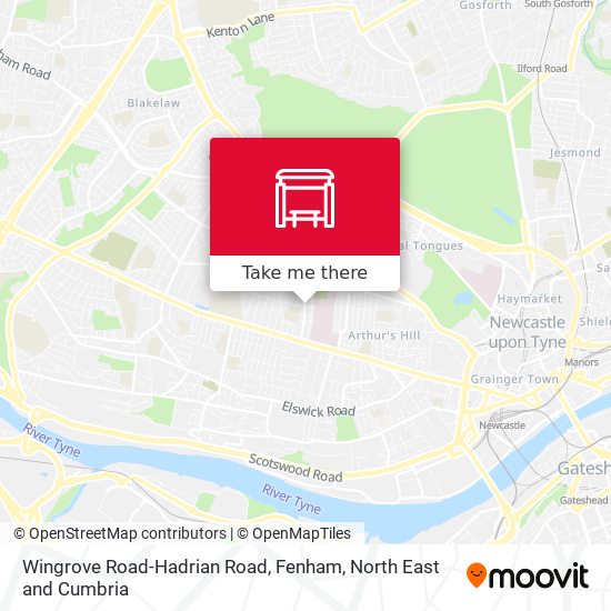 Wingrove Road-Hadrian Road, Fenham map