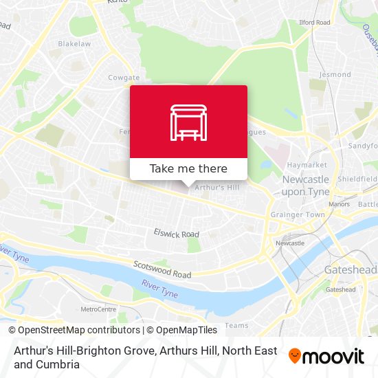 Arthur's Hill-Brighton Grove, Arthurs Hill map