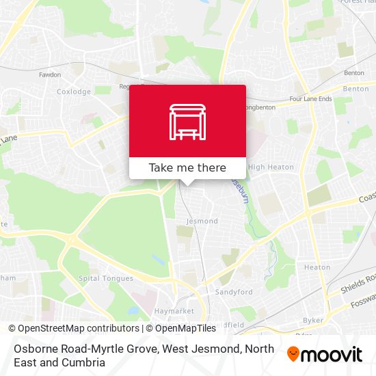 Osborne Road-Myrtle Grove, West Jesmond map
