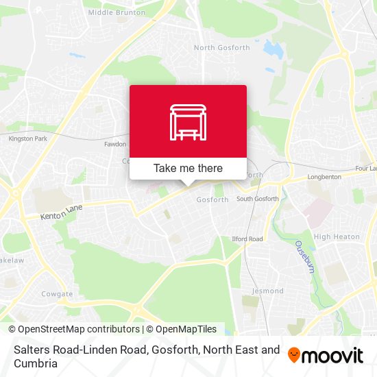 Salters Road-Linden Road, Gosforth map