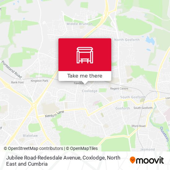 Jubilee Road-Redesdale Avenue, Coxlodge map