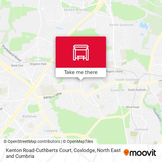 Kenton Road-Cuthberts Court, Coxlodge map