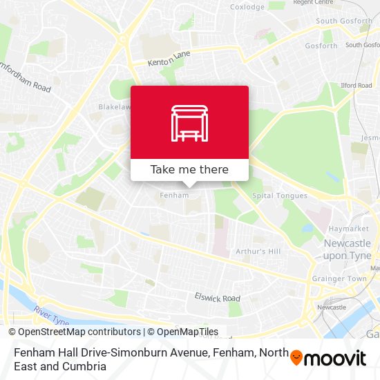 Fenham Hall Drive-Simonburn Avenue, Fenham map