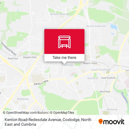 Kenton Road-Redesdale Avenue, Coxlodge map