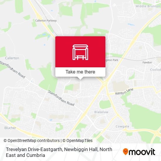 Trevelyan Drive-Eastgarth, Newbiggin Hall map