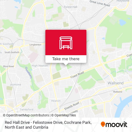 Red Hall Drive - Felixstowe Drive, Cochrane Park map