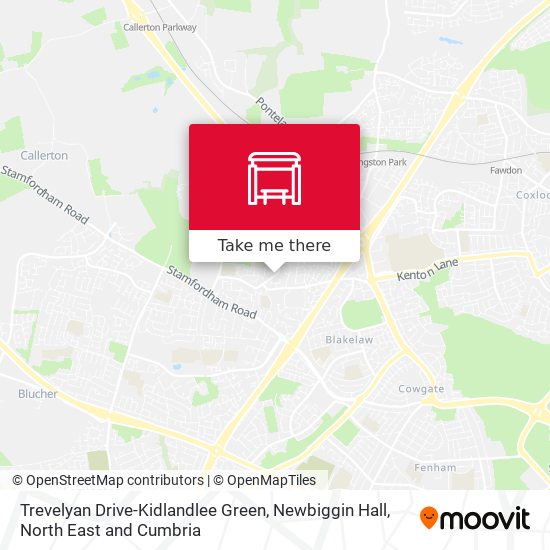 Trevelyan Drive-Kidlandlee Green, Newbiggin Hall map