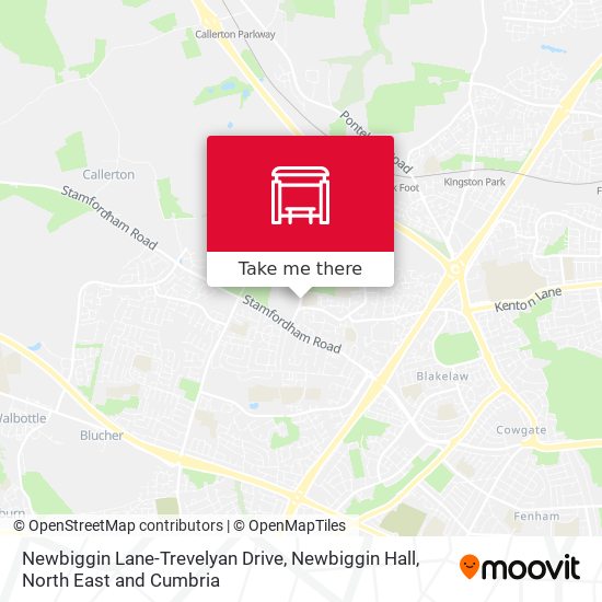 Newbiggin Lane-Trevelyan Drive, Newbiggin Hall map