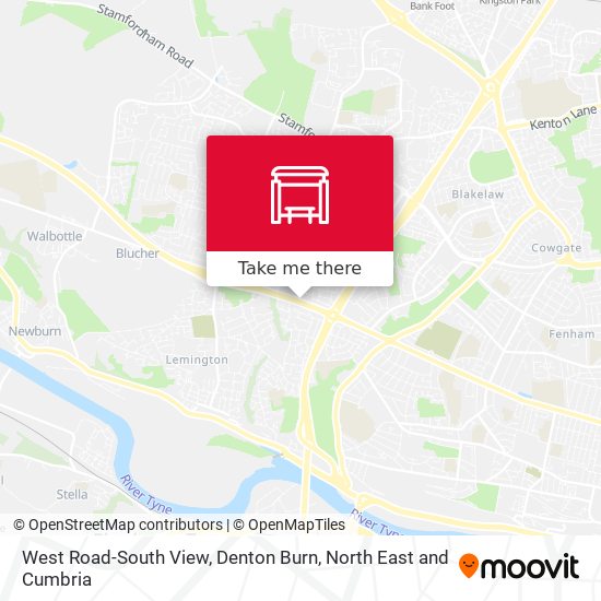 West Road-South View, Denton Burn map