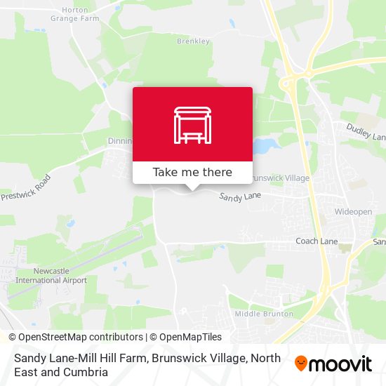 Sandy Lane-Mill Hill Farm, Brunswick Village map