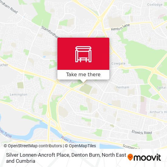 Silver Lonnen-Ancroft Place, Denton Burn map