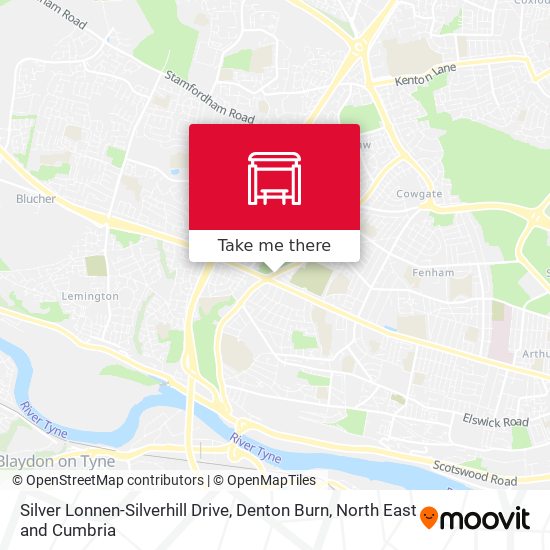 Silver Lonnen-Silverhill Drive, Denton Burn map