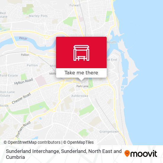 Sunderland Interchange, Sunderland map