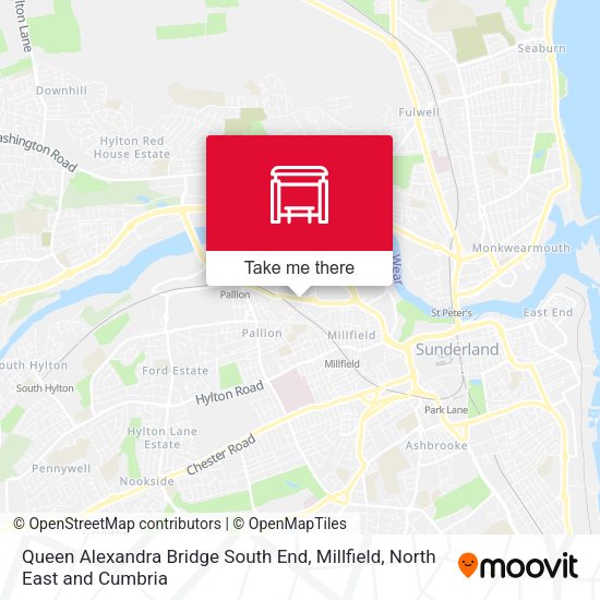 Queen Alexandra Bridge South End, Millfield map