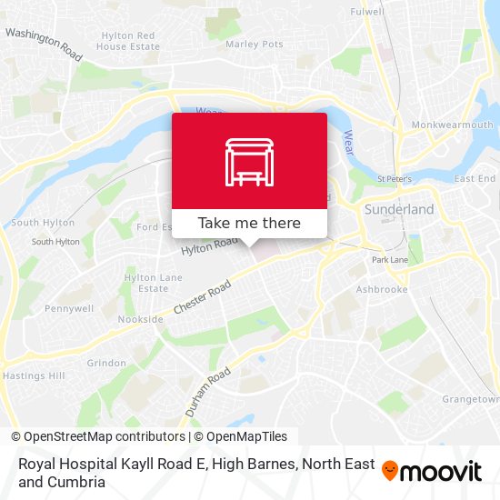 Royal Hospital Kayll Road E, High Barnes map