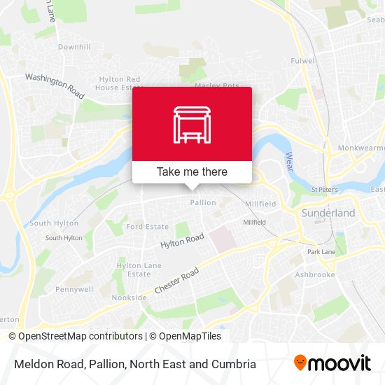 Meldon Road, Pallion map