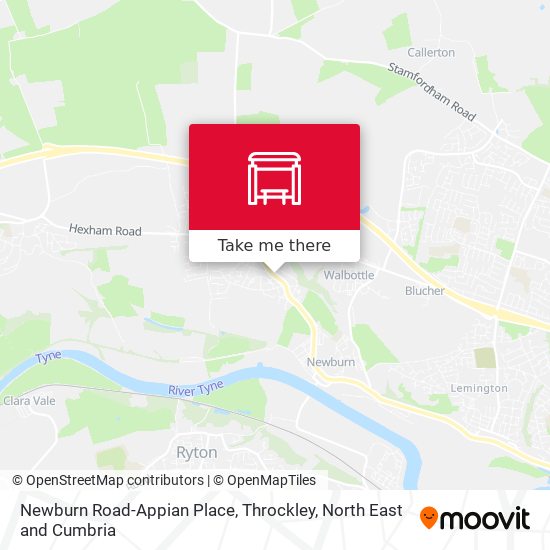 Newburn Road-Appian Place, Throckley map