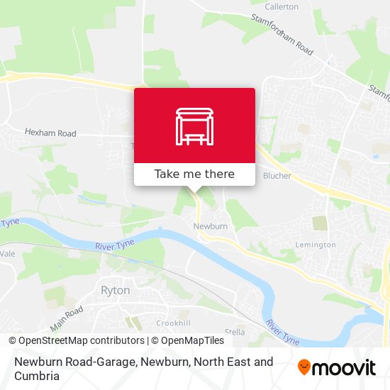 Newburn Road-Garage, Newburn map