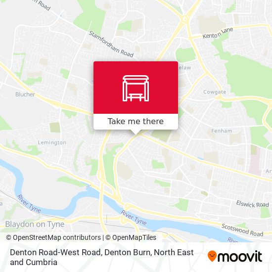 Denton Road-West Road, Denton Burn map