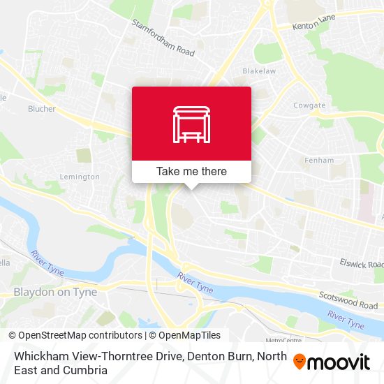 Whickham View-Thorntree Drive, Denton Burn map