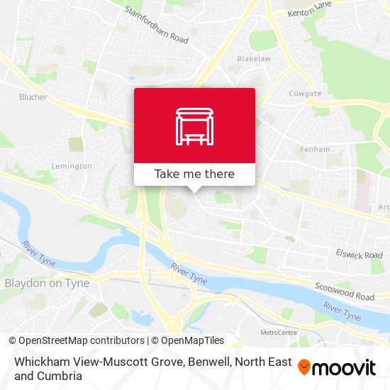 Whickham View-Muscott Grove, Benwell map