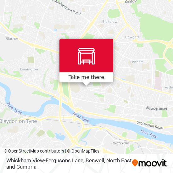 Whickham View-Fergusons Lane, Benwell map