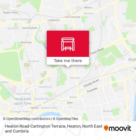 Heaton Road-Cartington Terrace, Heaton map