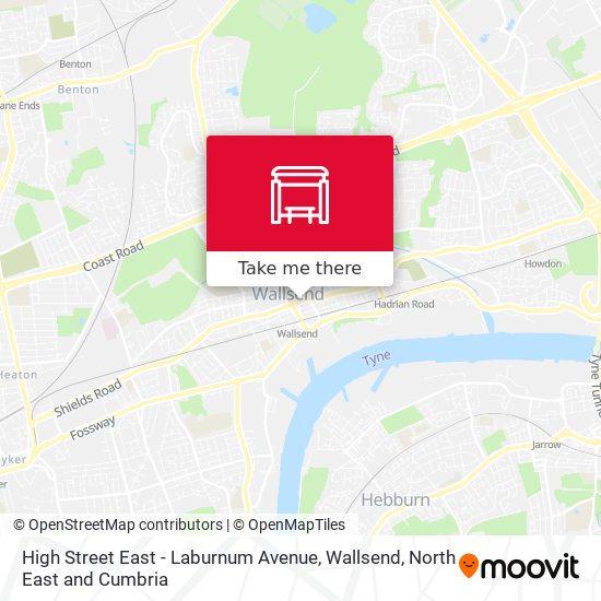 High Street East - Laburnum Avenue, Wallsend map