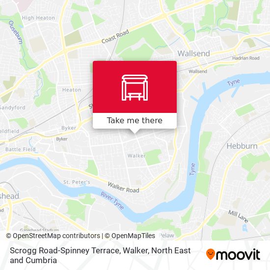 Scrogg Road-Spinney Terrace, Walker map