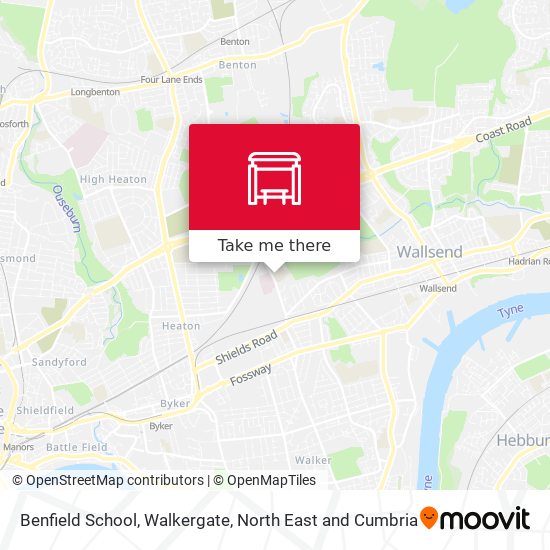 Benfield School, Walkergate map